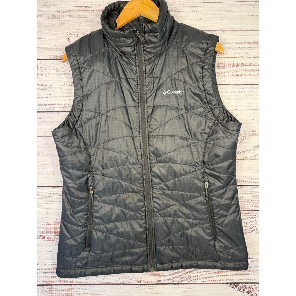Columbia Mighty Lite III Vest Women XL Black Omni Heat Quilted Puffer WL1471